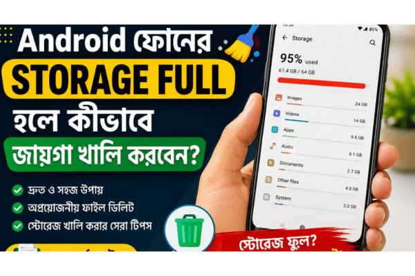 Android ফোনে Storage Full সমস্যা সমাধান ও অপ্রয়োজনীয় ফাইল ডিলিট করে জায়গা খালি করার উপায়