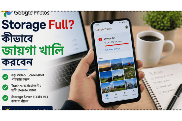 Google Photos Storage Full হলে নিরাপদে জায়গা খালি করার গাইড