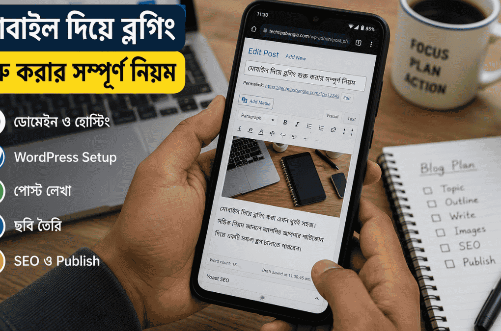 মোবাইল দিয়ে ব্লগিং শুরু করা ও WordPress পোস্ট তৈরির সম্পূর্ণ গাইড