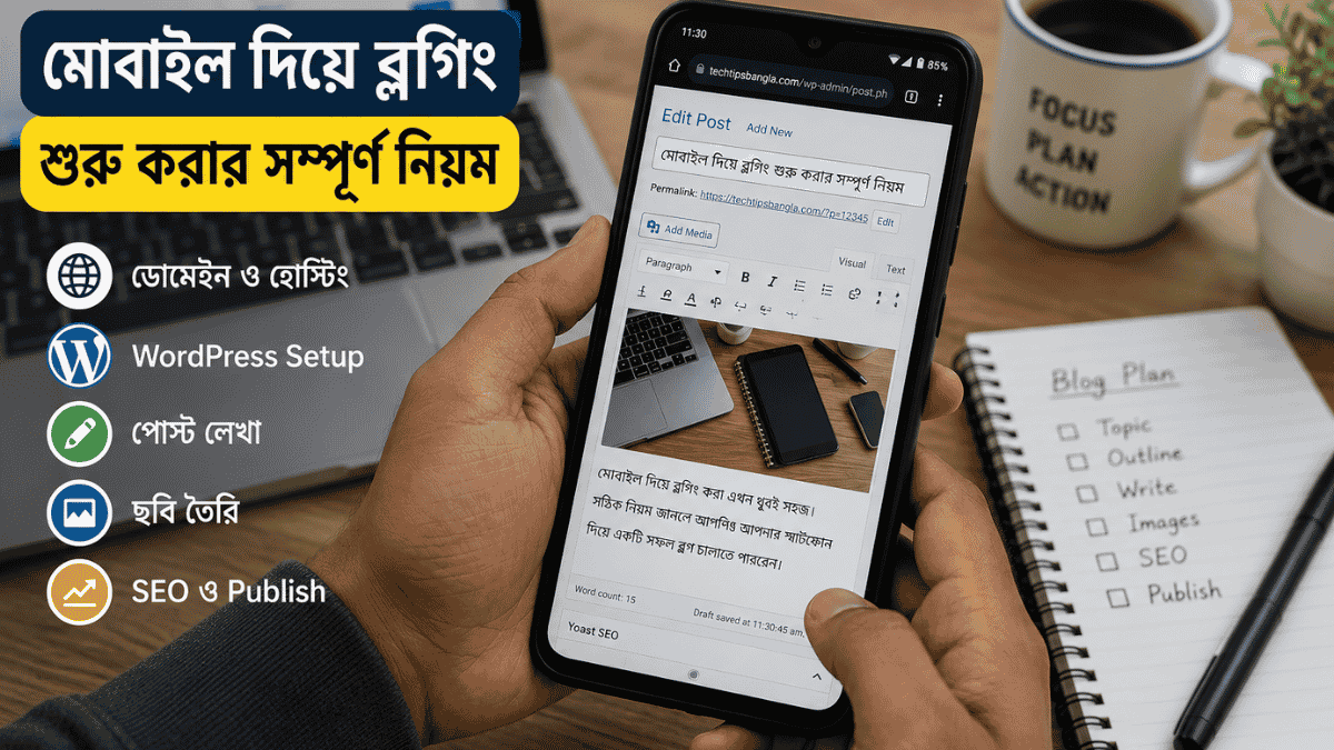 মোবাইল দিয়ে ব্লগিং শুরু করা ও WordPress পোস্ট তৈরির সম্পূর্ণ গাইড
